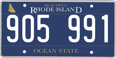 RI license plate 905991