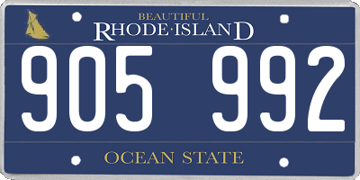 RI license plate 905992