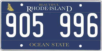 RI license plate 905996