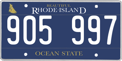 RI license plate 905997