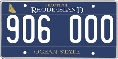 RI license plate 906000