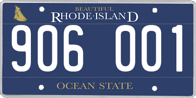 RI license plate 906001
