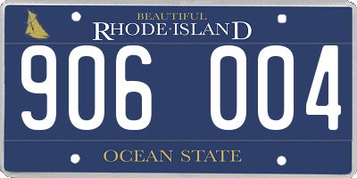 RI license plate 906004