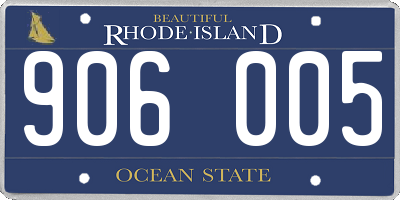 RI license plate 906005
