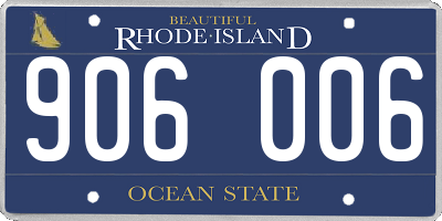 RI license plate 906006