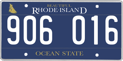 RI license plate 906016