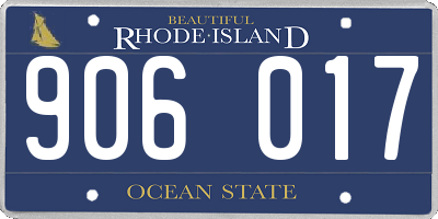 RI license plate 906017