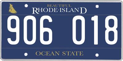RI license plate 906018