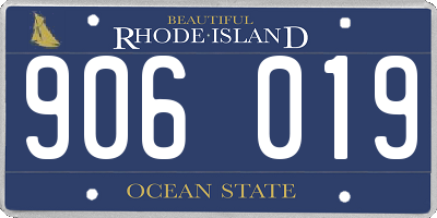 RI license plate 906019
