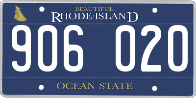 RI license plate 906020