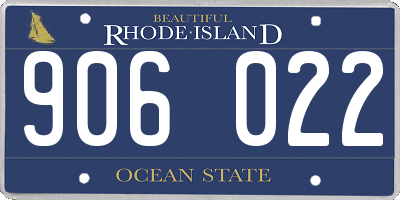 RI license plate 906022