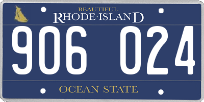 RI license plate 906024