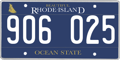 RI license plate 906025