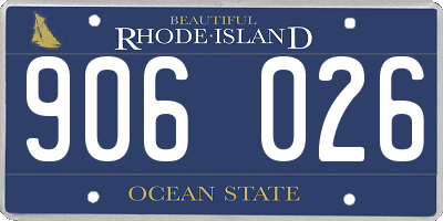 RI license plate 906026