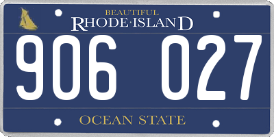 RI license plate 906027