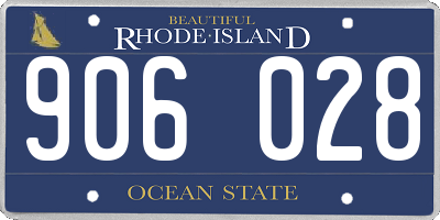 RI license plate 906028