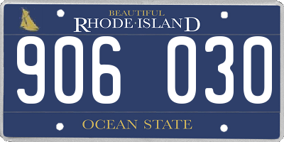RI license plate 906030