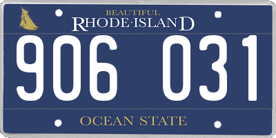 RI license plate 906031