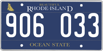 RI license plate 906033