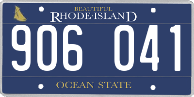 RI license plate 906041