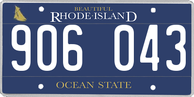 RI license plate 906043