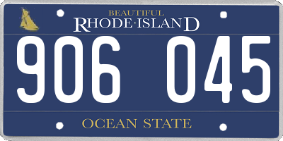 RI license plate 906045