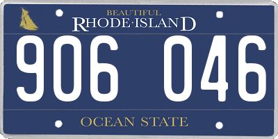 RI license plate 906046
