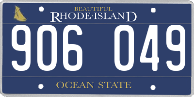 RI license plate 906049