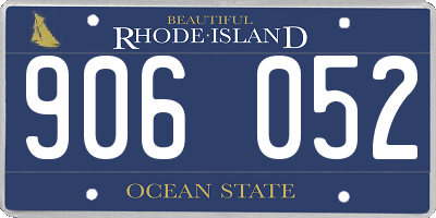 RI license plate 906052