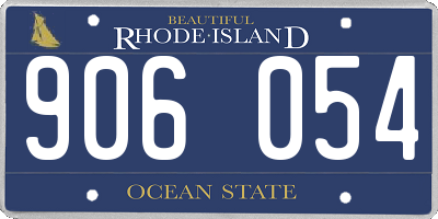 RI license plate 906054