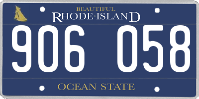 RI license plate 906058