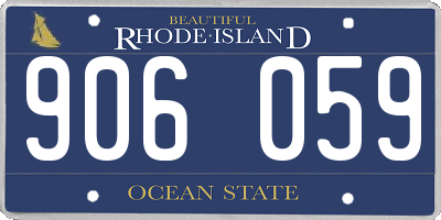 RI license plate 906059