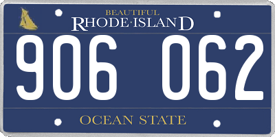 RI license plate 906062