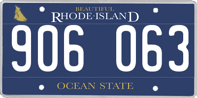 RI license plate 906063