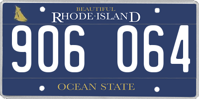 RI license plate 906064