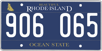RI license plate 906065
