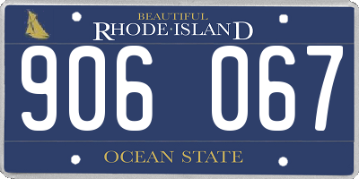 RI license plate 906067