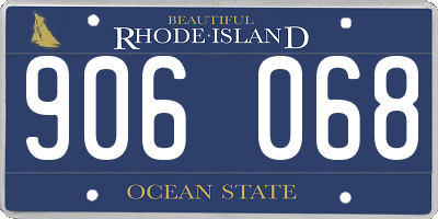 RI license plate 906068