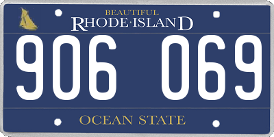 RI license plate 906069