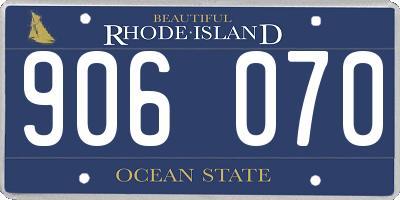 RI license plate 906070