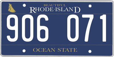 RI license plate 906071