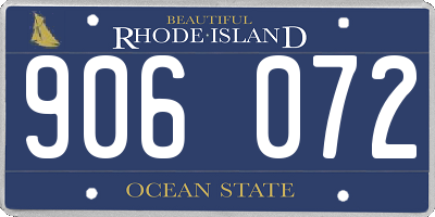 RI license plate 906072