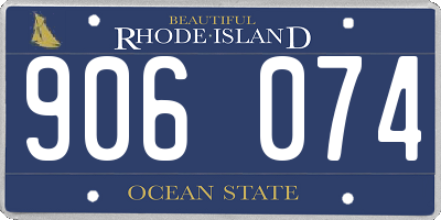RI license plate 906074