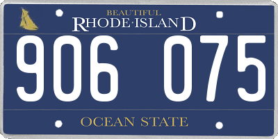 RI license plate 906075