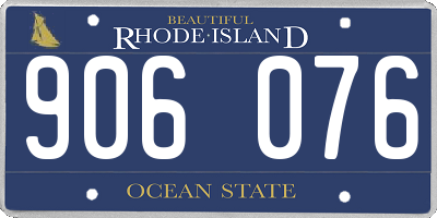 RI license plate 906076