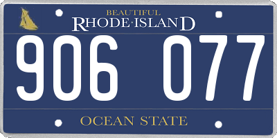 RI license plate 906077