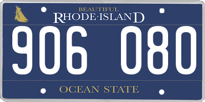 RI license plate 906080