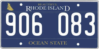 RI license plate 906083
