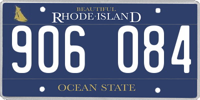 RI license plate 906084