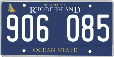 RI license plate 906085